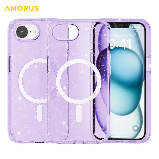 Coque iPhone 17e / 16e Pailletée Magnétique MagSafe