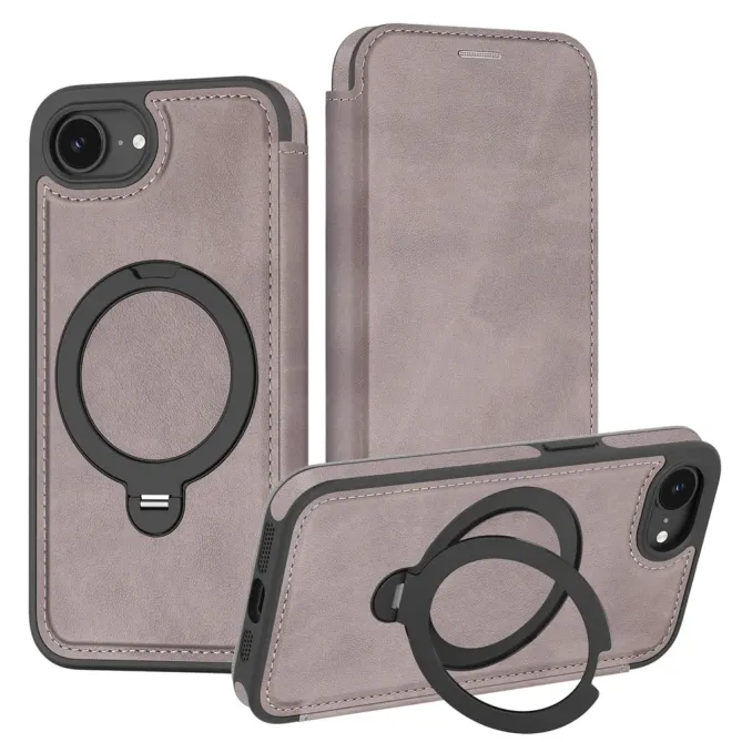 Housse iPhone 17e / 16e MagSafe avec Anneau Rotatif et RFID