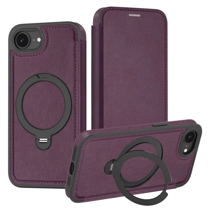 Housse iPhone 17e / 16e MagSafe avec Anneau Rotatif et RFID