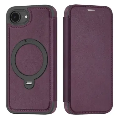 Housse iPhone 17e / 16e MagSafe avec Anneau Rotatif et RFID Vin Rouge - photo 11