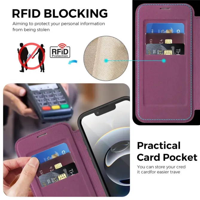 Housse iPhone 17e / 16e MagSafe avec Anneau Rotatif et RFID