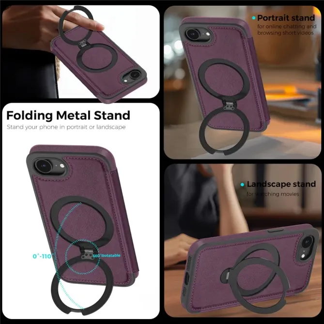 Housse iPhone 17e / 16e MagSafe avec Anneau Rotatif et RFID