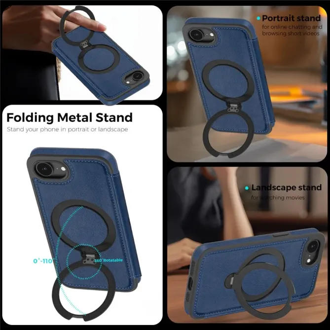 Housse iPhone 17e / 16e MagSafe avec Anneau Rotatif et RFID
