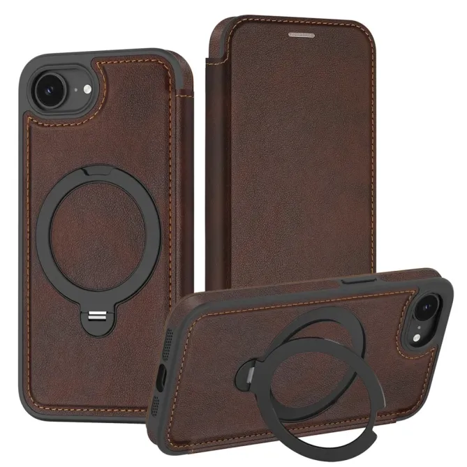 Housse iPhone 17e / 16e MagSafe avec Anneau Rotatif et RFID