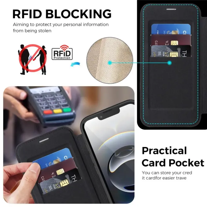 Housse iPhone 17e / 16e MagSafe avec Anneau Rotatif et RFID