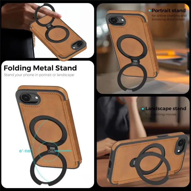 Housse iPhone 17e / 16e MagSafe avec Anneau Rotatif et RFID
