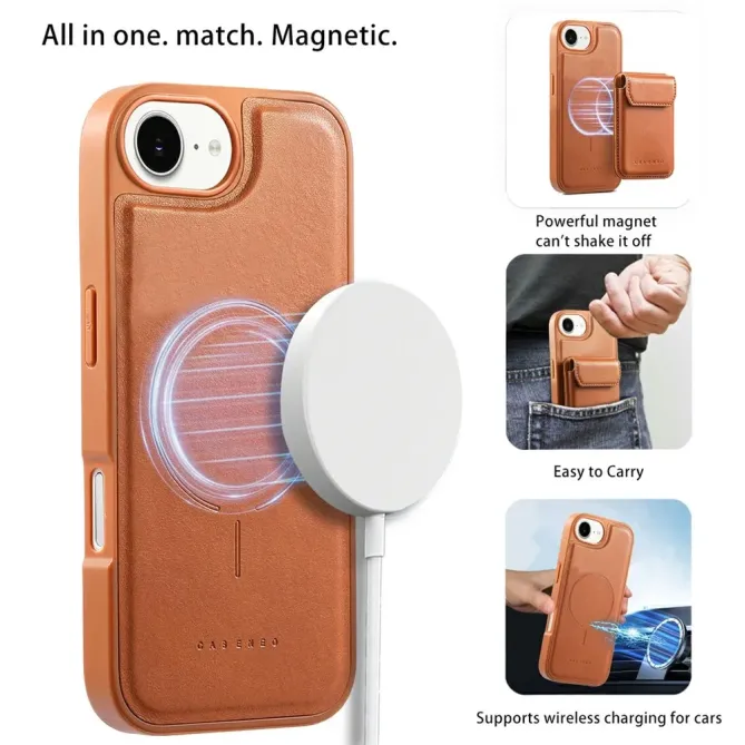 Coque iPhone 17e / 16e Modulaire MagSafe avec Porte-Cartes Détachable