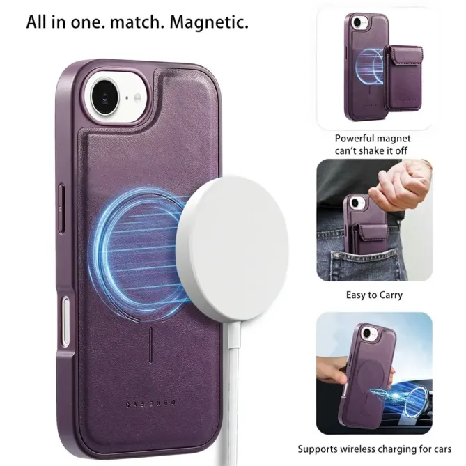 Coque iPhone 17e / 16e Modulaire MagSafe avec Porte-Cartes Détachable