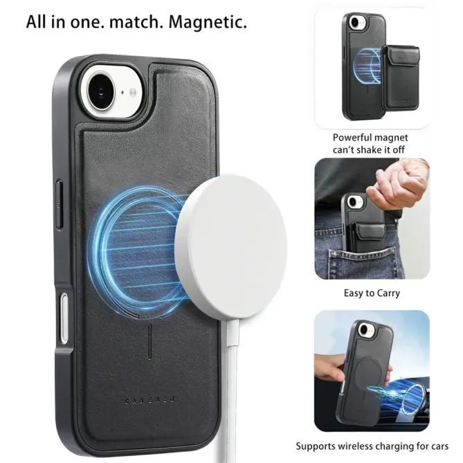Coque iPhone 17e / 16e Modulaire MagSafe avec Porte-Cartes Détachable