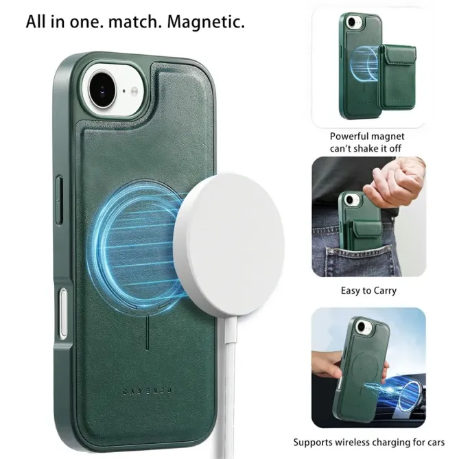 Coque iPhone 17e / 16e Modulaire MagSafe avec Porte-Cartes Détachable