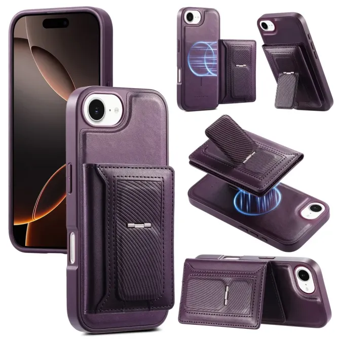 Coque iPhone 17e / 16e Magnétique Détachable avec Porte-Cartes et Support