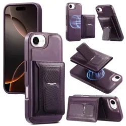 Coque iPhone 17e / 16e Magnétique Détachable avec Porte-Cartes et Support