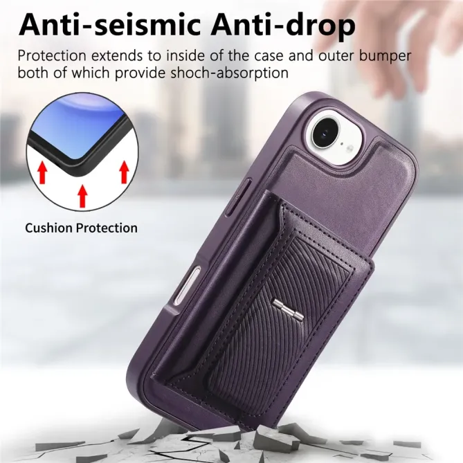 Coque iPhone 17e / 16e Magnétique Détachable avec Porte-Cartes et Support