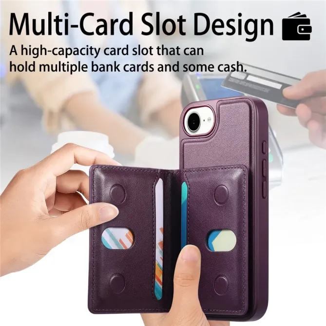 Coque iPhone 17e / 16e Magnétique Détachable avec Porte-Cartes et Support