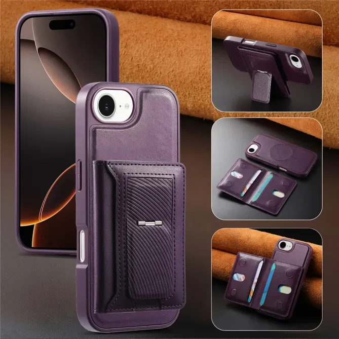Coque iPhone 17e / 16e Magnétique Détachable avec Porte-Cartes et Support