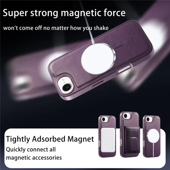 Coque iPhone 17e / 16e Magnétique Détachable avec Porte-Cartes et Support