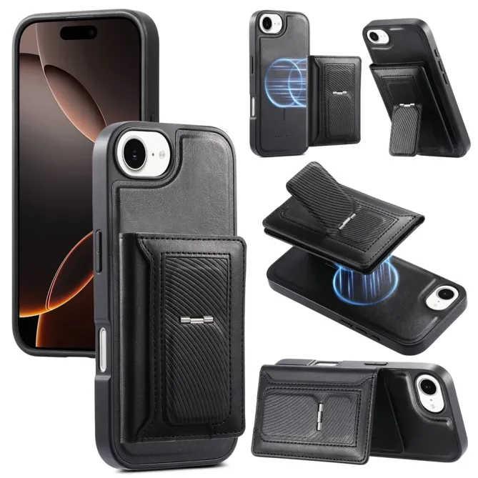 Coque iPhone 17e / 16e Magnétique Détachable avec Porte-Cartes et Support
