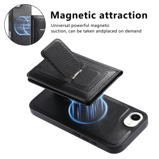 Coque iPhone 17e / 16e Magnétique Détachable avec Porte-Cartes et Support