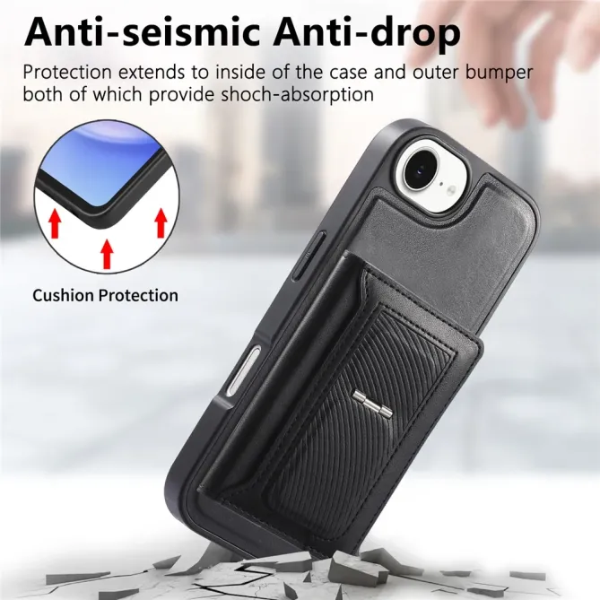 Coque iPhone 17e / 16e Magnétique Détachable avec Porte-Cartes et Support