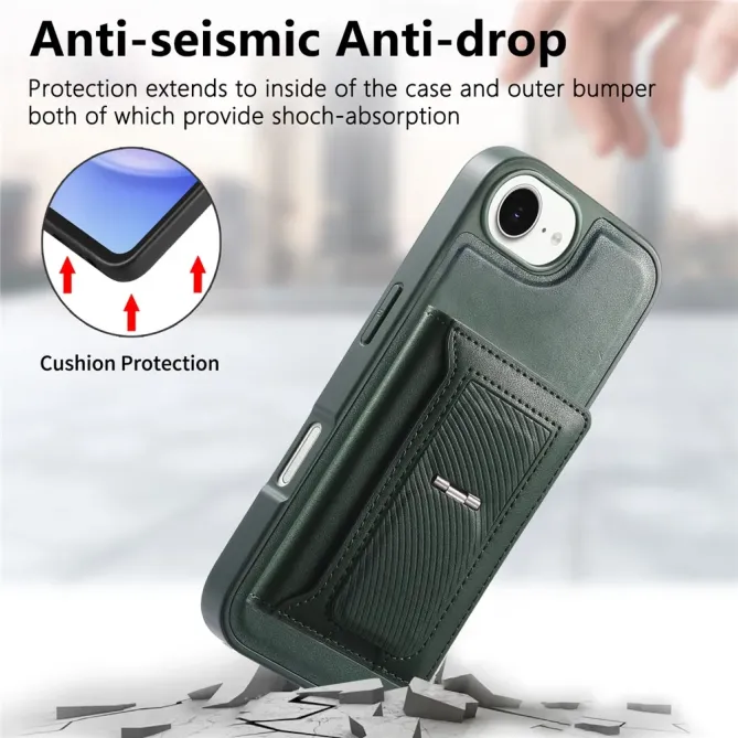 Coque iPhone 17e / 16e Magnétique Détachable avec Porte-Cartes et Support