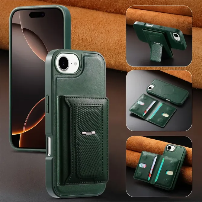 Coque iPhone 17e / 16e Magnétique Détachable avec Porte-Cartes et Support