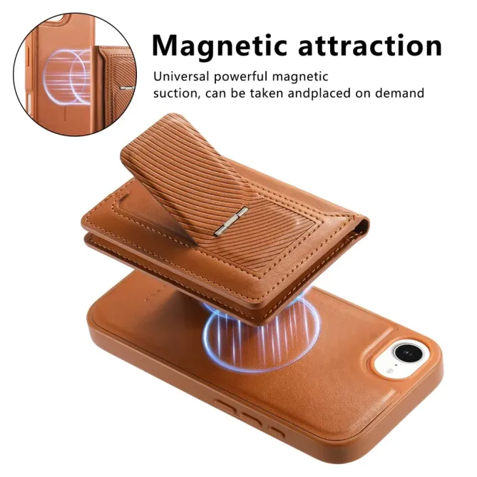 Coque iPhone 17e / 16e Magnétique Détachable avec Porte-Cartes et Support