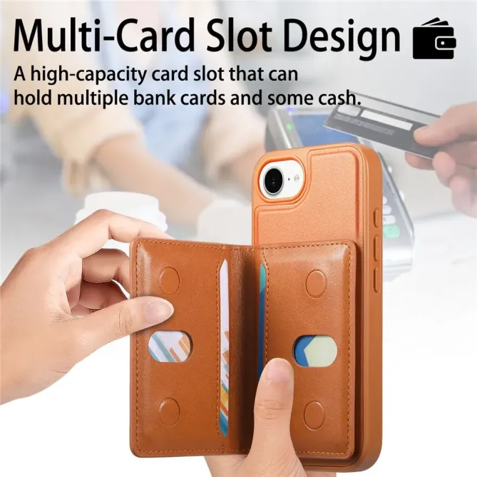 Coque iPhone 17e / 16e Magnétique Détachable avec Porte-Cartes et Support