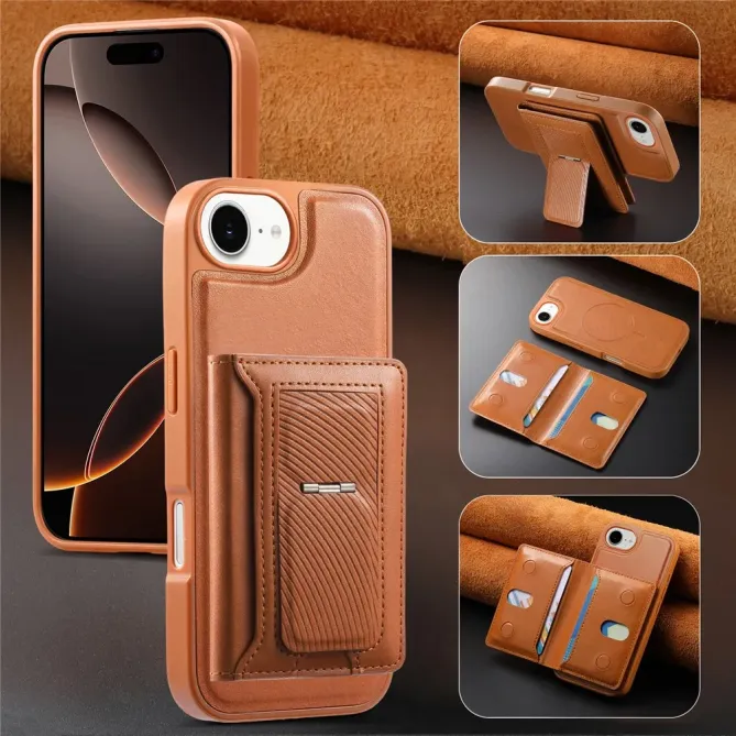 Coque iPhone 17e / 16e Magnétique Détachable avec Porte-Cartes et Support