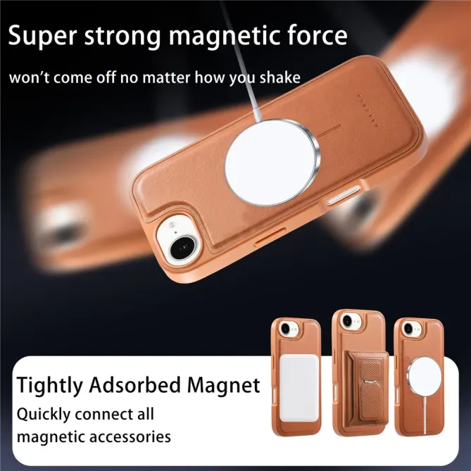 Coque iPhone 17e / 16e Magnétique Détachable avec Porte-Cartes et Support