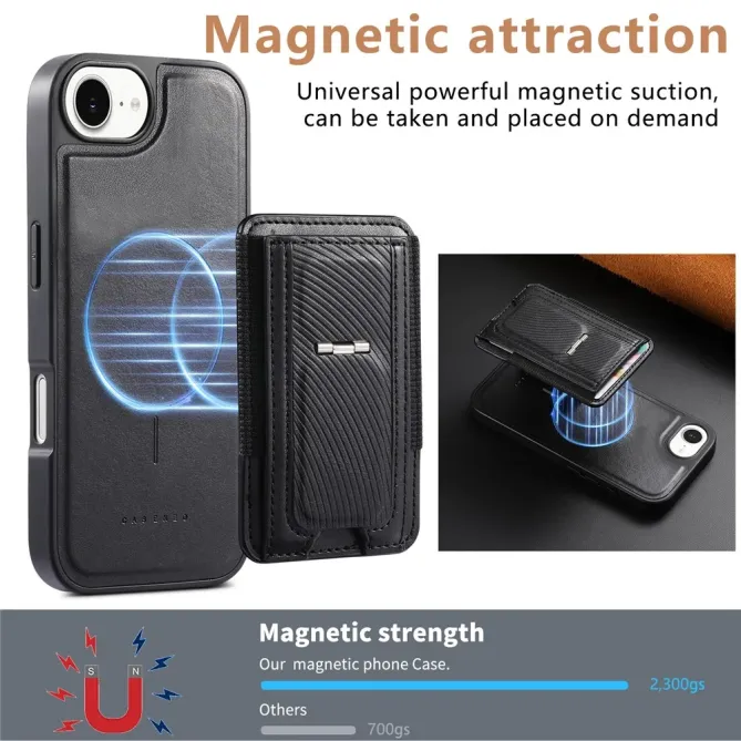 Coque iPhone 17e / 16e Porte-carte Détachable et Support Magnétique