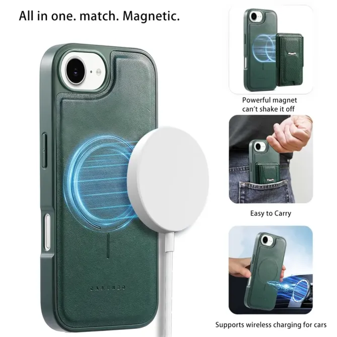Coque iPhone 17e / 16e Porte-carte Détachable et Support Magnétique