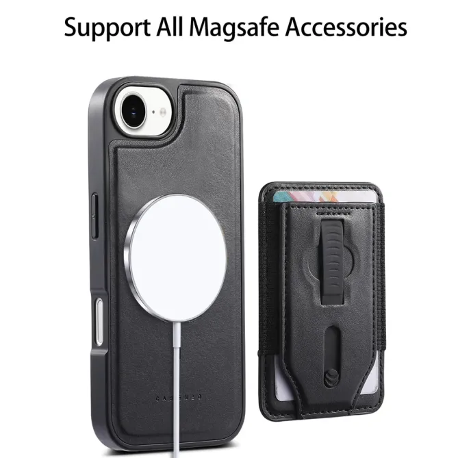 Coque iPhone 17e / 16e Porte-cartes Magnétique Détachable avec Sangle