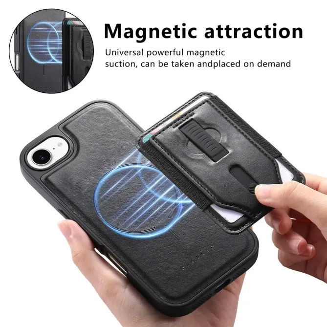 Coque iPhone 17e / 16e Porte-cartes Magnétique Détachable avec Sangle