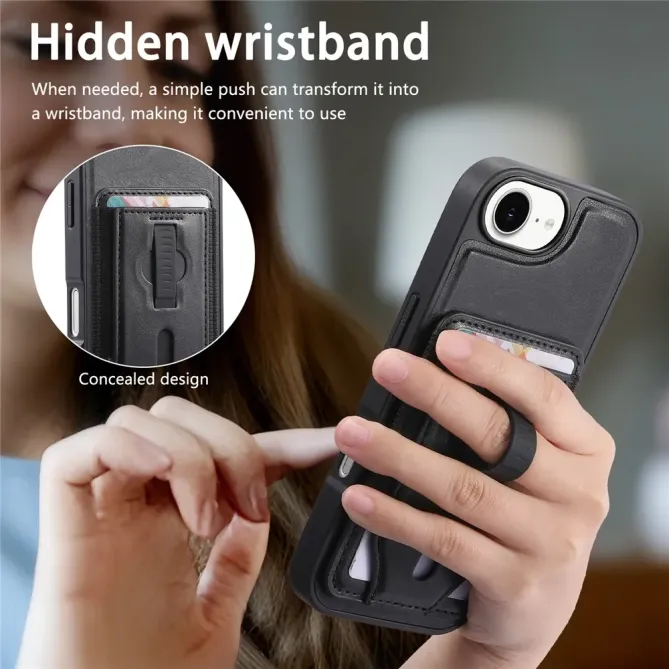 Coque iPhone 17e / 16e Porte-cartes Magnétique Détachable avec Sangle