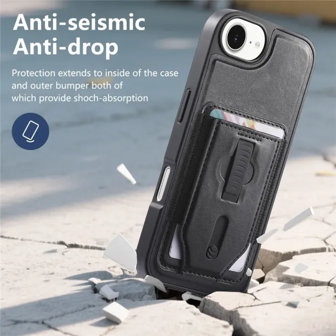 Coque iPhone 17e / 16e Porte-cartes Magnétique Détachable avec Sangle