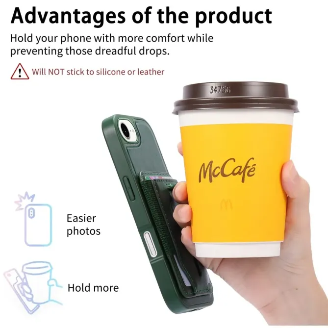 Coque iPhone 17e / 16e Porte-cartes Magnétique Détachable avec Sangle