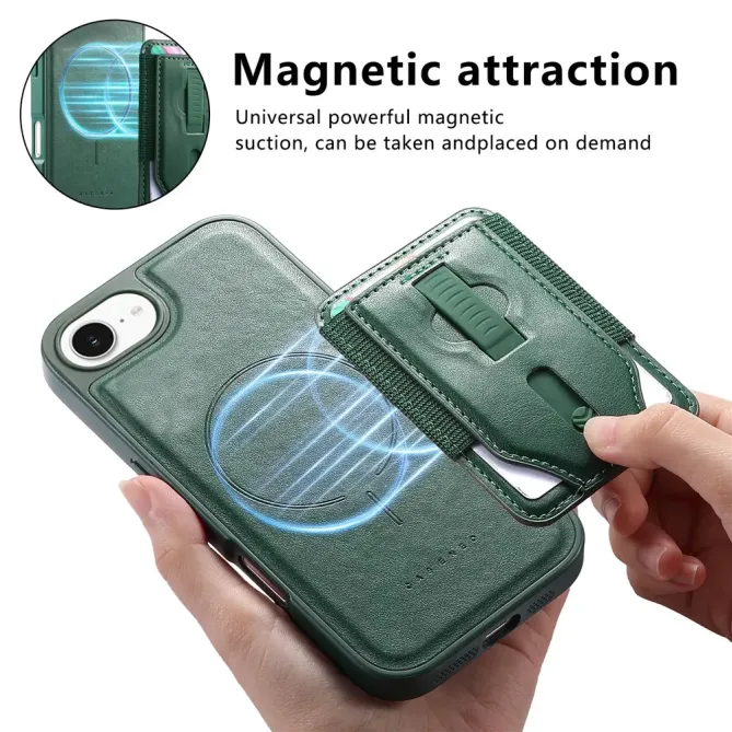 Coque iPhone 17e / 16e Porte-cartes Magnétique Détachable avec Sangle