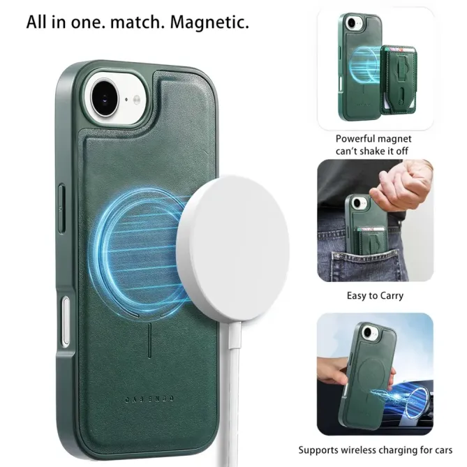 Coque iPhone 17e / 16e Porte-cartes Magnétique Détachable avec Sangle