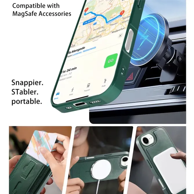 Coque iPhone 17e / 16e Porte-cartes Magnétique Détachable avec Sangle