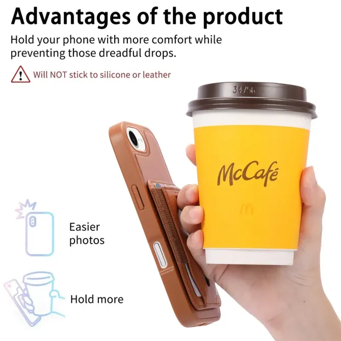 Coque iPhone 17e / 16e Porte-cartes Magnétique Détachable avec Sangle