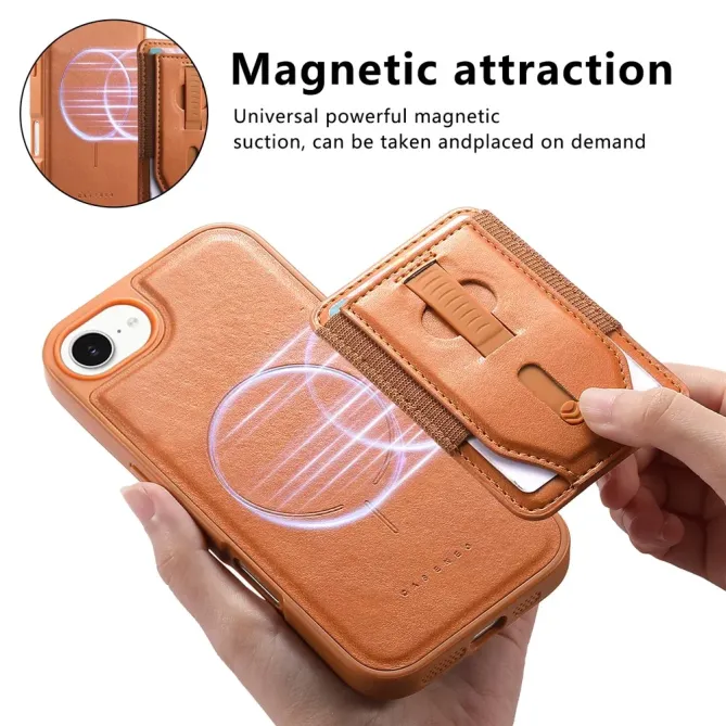 Coque iPhone 17e / 16e Porte-cartes Magnétique Détachable avec Sangle