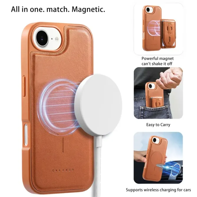 Coque iPhone 17e / 16e Porte-cartes Magnétique Détachable avec Sangle