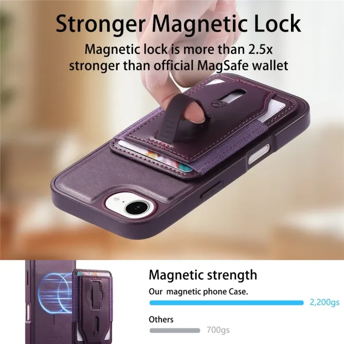 Coque iPhone 17e / 16e Porte-cartes Magnétique Détachable avec Sangle