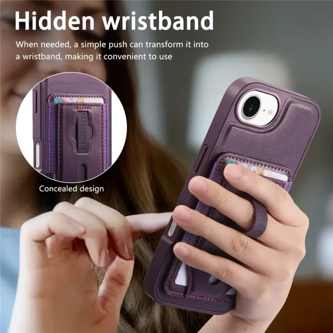 Coque iPhone 17e / 16e Porte-cartes Magnétique Détachable avec Sangle