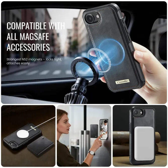 Coque iPhone 17e / 16e Magnétique 2-en-1 Porte-carte Détachable