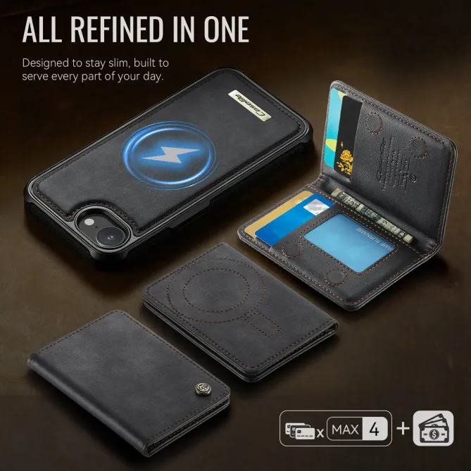 Coque iPhone 17e / 16e Magnétique 2-en-1 Porte-carte Détachable