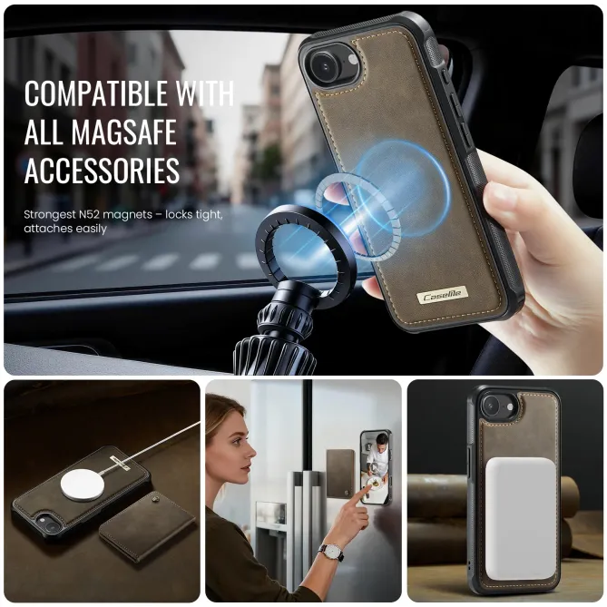 Coque iPhone 17e / 16e Magnétique 2-en-1 Porte-carte Détachable