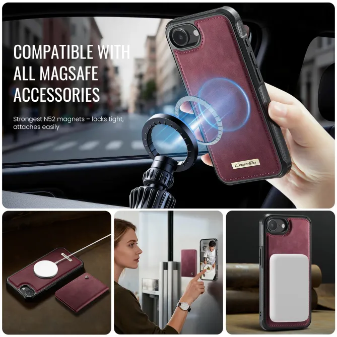 Coque iPhone 17e / 16e Magnétique 2-en-1 Porte-carte Détachable