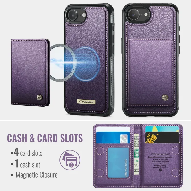 Coque iPhone 17e / 16e Magnétique 2-en-1 Porte-carte Détachable