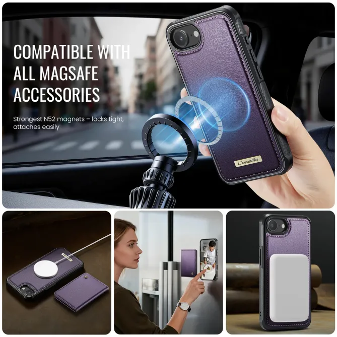 Coque iPhone 17e / 16e Magnétique 2-en-1 Porte-carte Détachable
